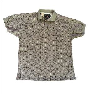 Chaps tan polo shirt with small geometric pattern